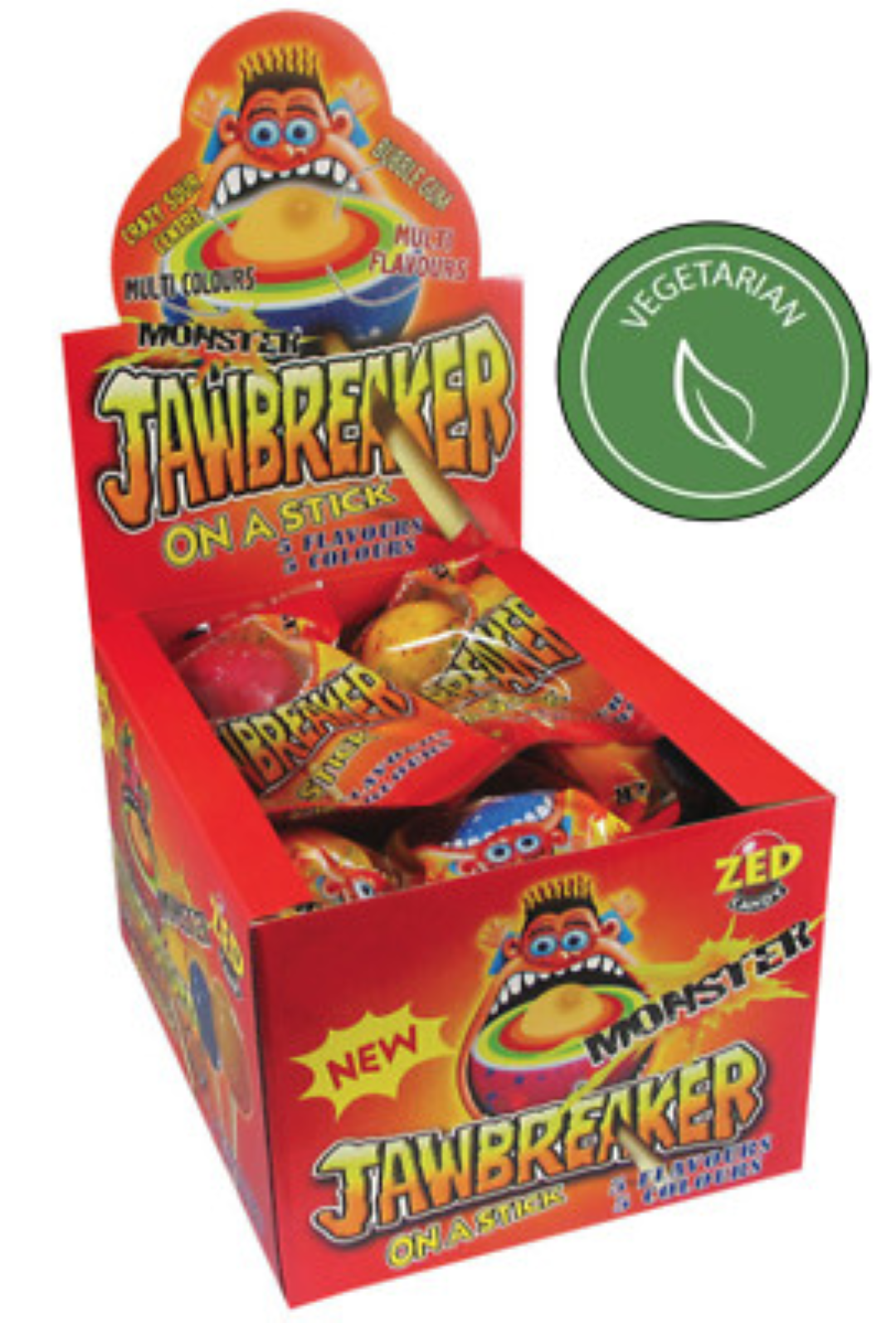 ZED CANDY MONSTER JAWBREAKER ON STICK